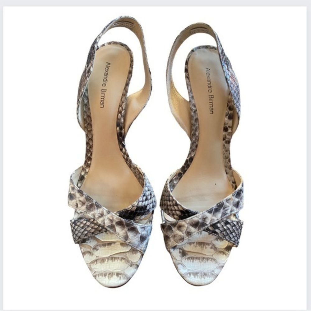 Alexandre Birman Genuine Python Sandal Heels Size… - image 2